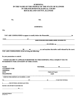 Illinois Subpoena Form