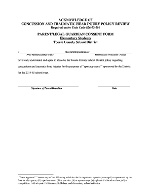 Concussion Policy Consent Form