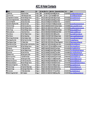Hotel Contact Information Form