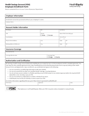 Health Savings Account Employee Enrollment Form