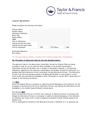 Licence Agreement for Electronic Files