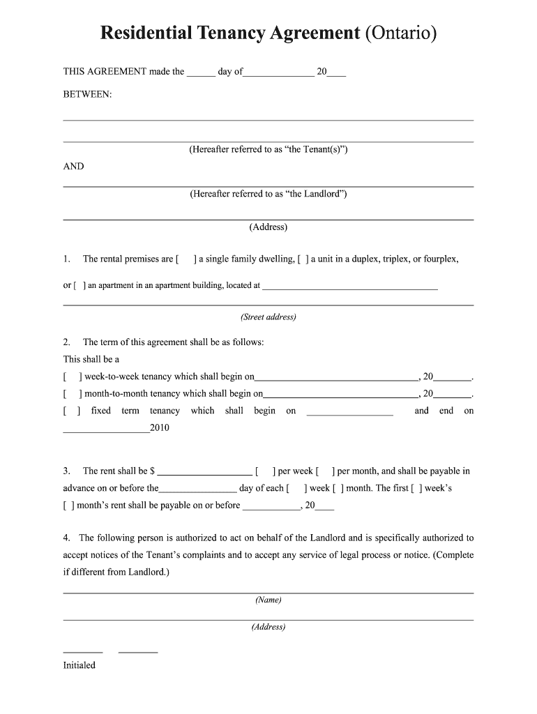 tenant agreement form Preview on Page 1