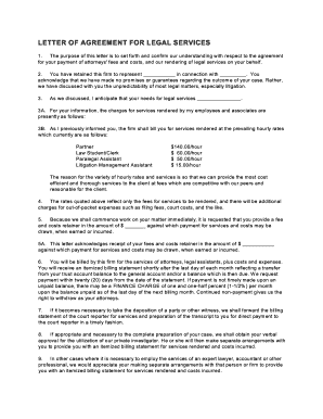 Letter of Agreement for Legal Services