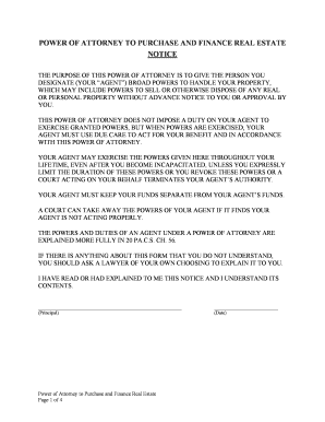 Power of Attorney to Purchase and Finance Real Estate
