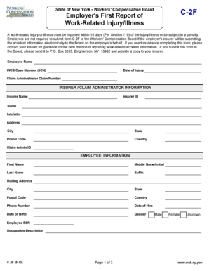 Employer's First Report of Work-Related Injury/Illness