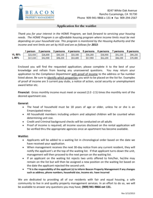 HOME Program Waitlist Application