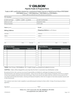 Pipette Trade-In Program Form