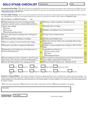 Pre-Solo Checklist for Student Pilots