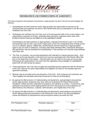 Mou format - Memorandum And Understanding Of Agreement Form