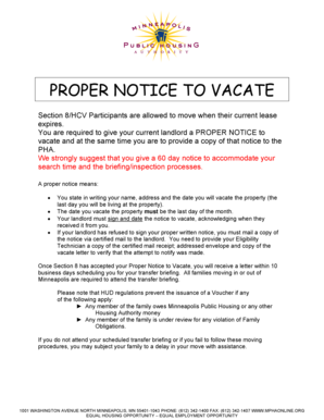 Section 8 Notice to Vacate