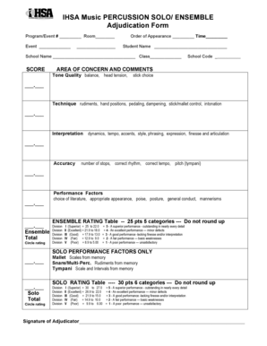 IHSA Music Adjudication Form