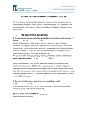 Homelessness Assessment Tool