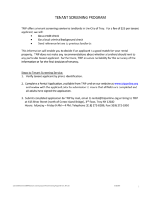 Rental reference letter template - TENANT SCREENING PROGRAM