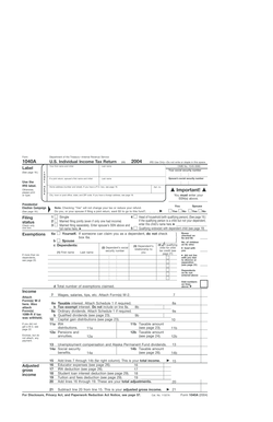 US Individual Income Tax Return Form 1040A