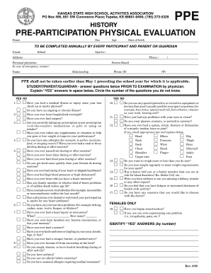 Kansas High School Sports Physical Form