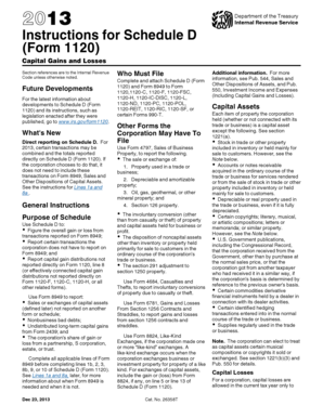 Instructions for Schedule D (Form 1120)