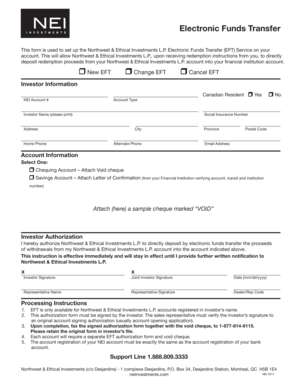 Electronic Funds Transfer Authorization Form
