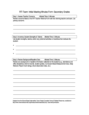 Mom format email - RTI Team Meeting Minutes Forms