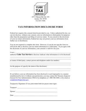 Tax Information Disclosure Form