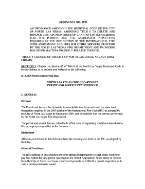 Score sheet cricket - Ordinance No 2590 - City of North Las Vegas