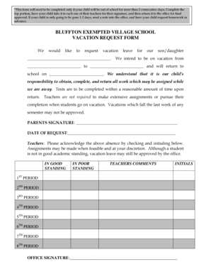 Vacation Request Form
