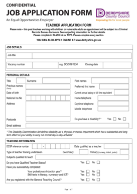 Teacher Application Form
