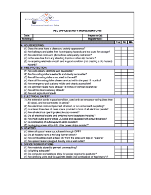 PSU Office Safety Inspection Form
