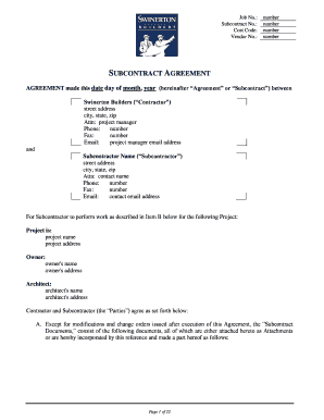 Texas Subcontract Agreement