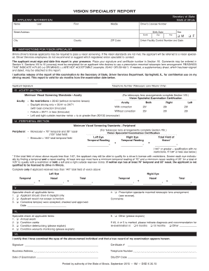 Illinois Vision Specialist Report