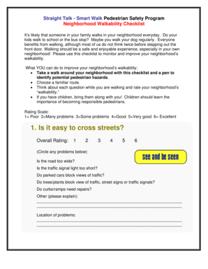 Neighborhood Walkability Checklist