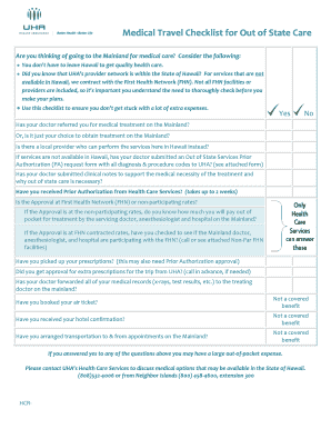 Medical Travel Checklist for Out of State Care