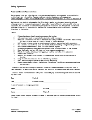 Science Lab Safety Agreement