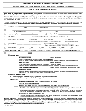 Seafarers Money Purchase Pension Plan Application