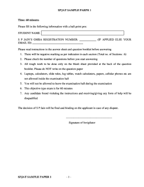 SPJAT Sample Paper 1