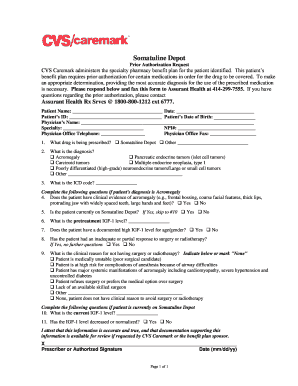 Somatuline Depot Prior Authorization Request