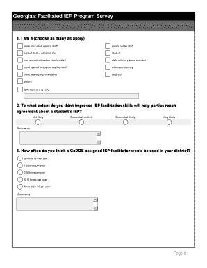 Georgia's Facilitated IEP Program Survey