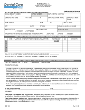 Dental Care Plus Enrollment Form