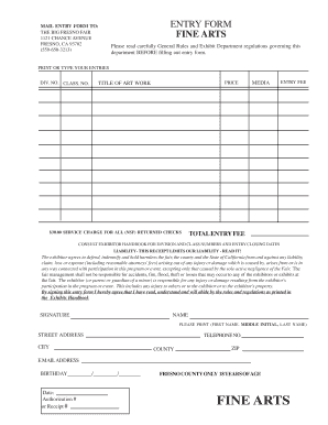 Fine Arts Entry Form