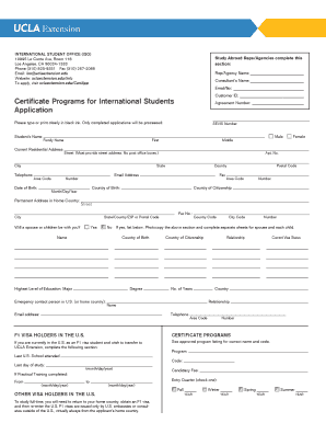 UCLA Extension International Student Application Form