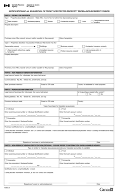 Notification of Acquisition of Treaty-Protected Property