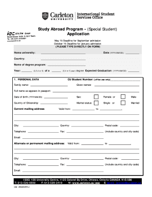 Study Abroad Program Application