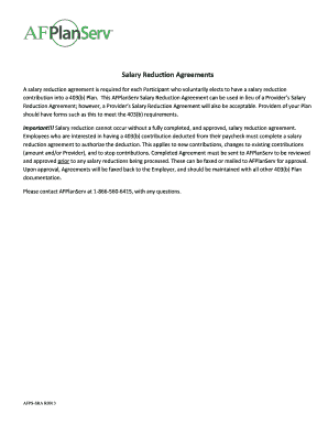 Salary Reduction Agreement for 403(b) Plan