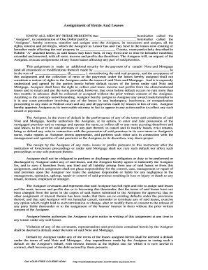 Assignment of Rents and Leases