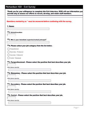 Richardson ISD Exit Survey