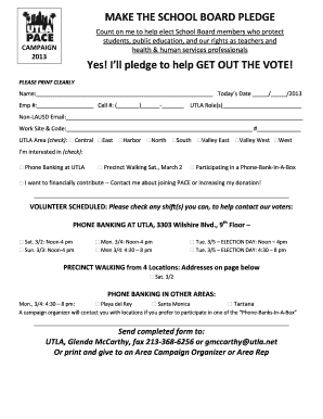 School Board Pledge Form