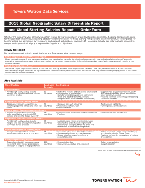 2015 Global Geographic Salary Differentials Report Order Form