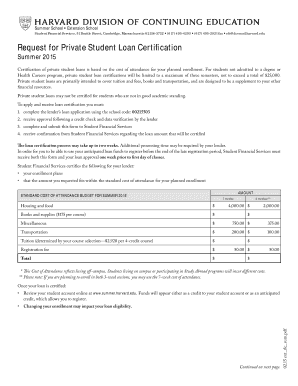 Request for Private Student Loan Certification
