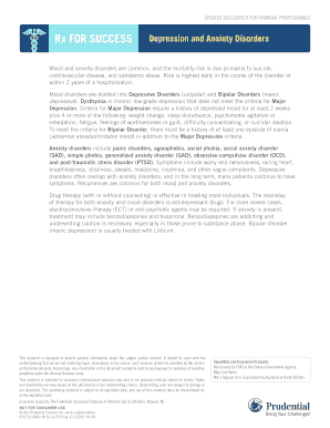 Rx for Success Depression and Anxiety Disorders Underwriting Guide