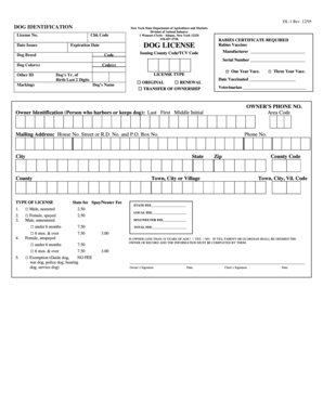 New York Dog License Application