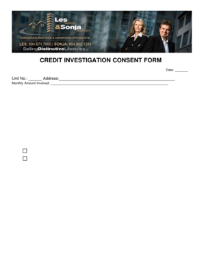 Credit Investigation Consent Form